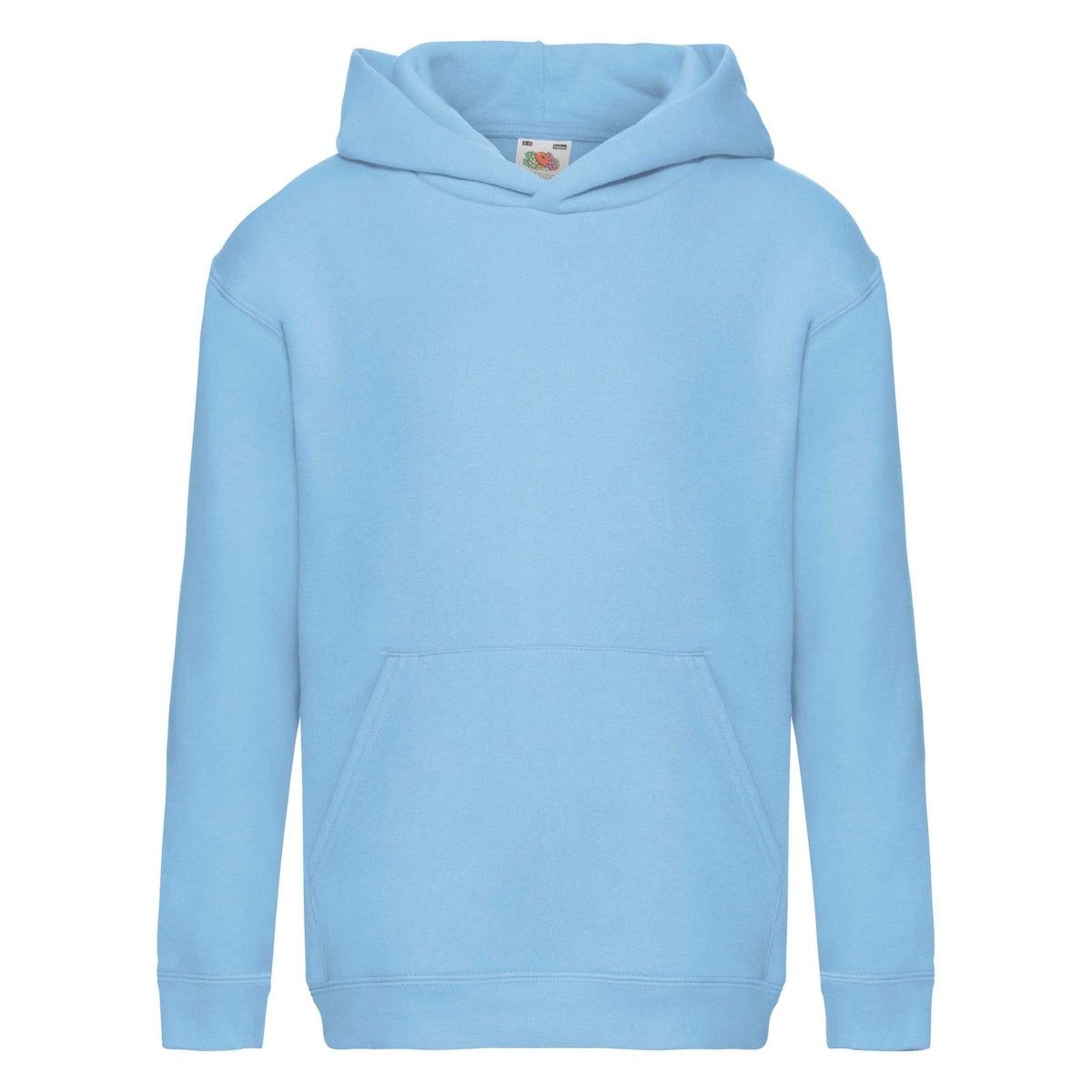 Sky Blue - Front - Fruit Of The Loom Kids Unisex Premium 70-30 Hooded Sweatshirt - Hoodie