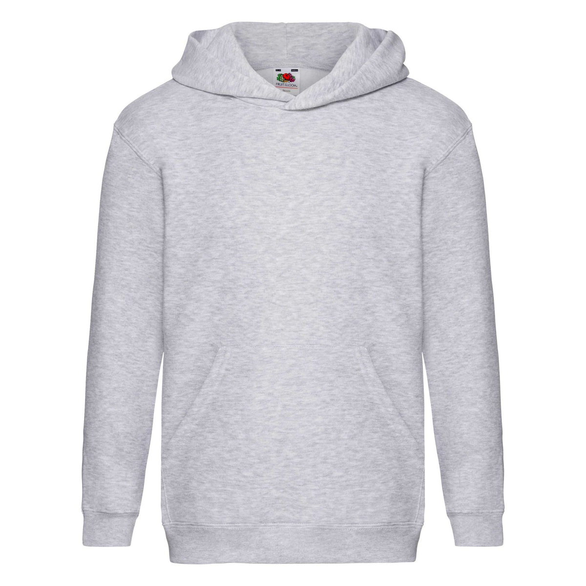 Heather Grey - Front - Fruit Of The Loom Kids Unisex Premium 70-30 Hooded Sweatshirt - Hoodie