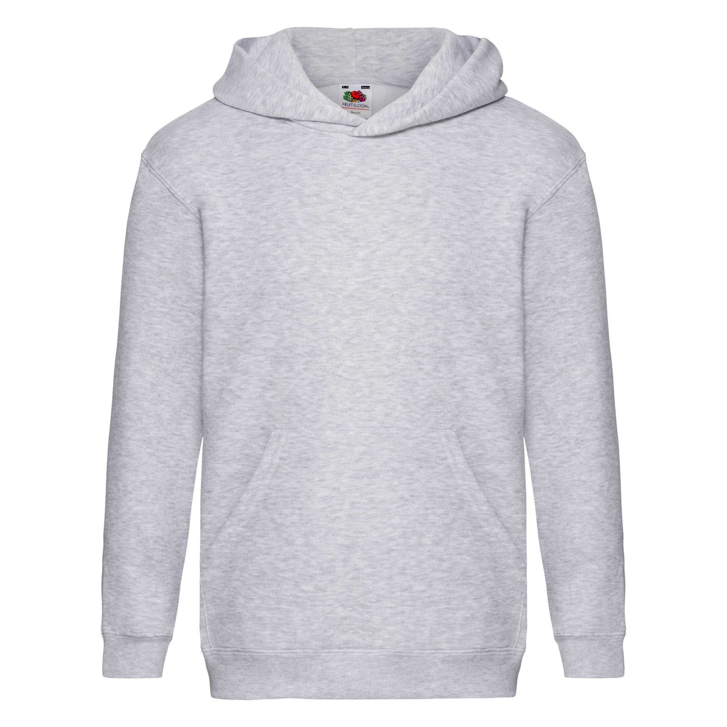 Heather Grey - Front - Fruit Of The Loom Kids Unisex Premium 70-30 Hooded Sweatshirt - Hoodie