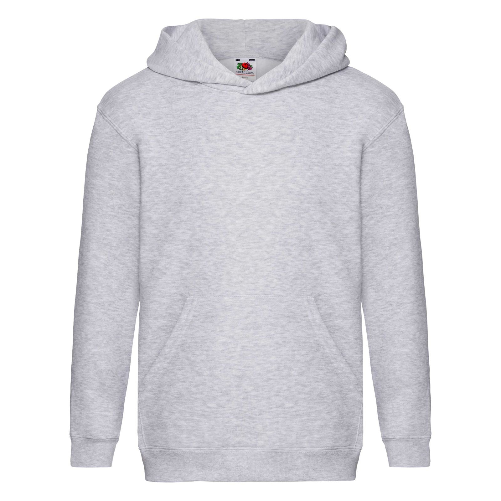 Heather Grey - Front - Fruit Of The Loom Kids Unisex Premium 70-30 Hooded Sweatshirt - Hoodie