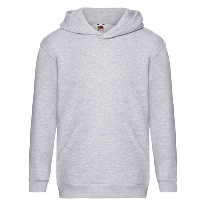 Heather Grey - Front - Fruit Of The Loom Kids Unisex Premium 70-30 Hooded Sweatshirt - Hoodie
