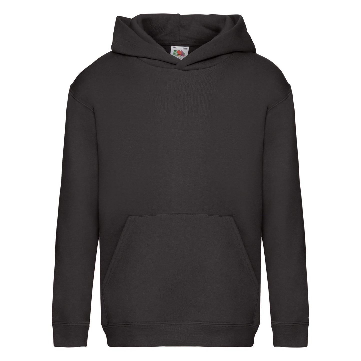 Black - Front - Fruit Of The Loom Kids Unisex Premium 70-30 Hooded Sweatshirt - Hoodie
