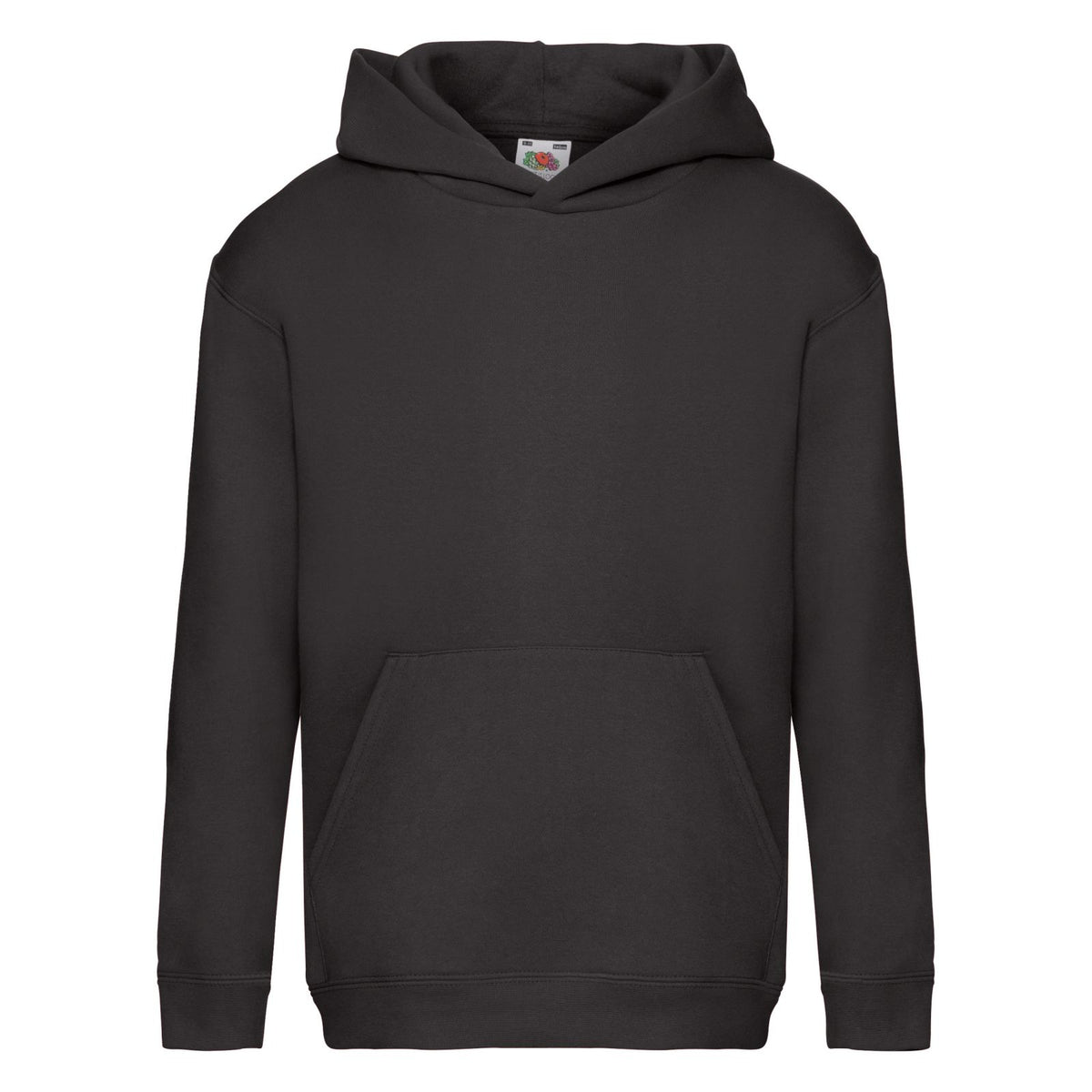 Black - Front - Fruit Of The Loom Kids Unisex Premium 70-30 Hooded Sweatshirt - Hoodie