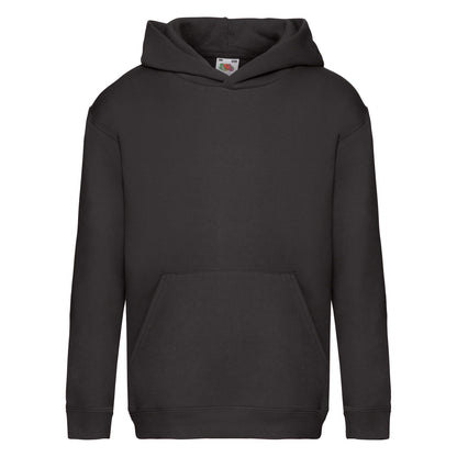 Black - Front - Fruit Of The Loom Kids Unisex Premium 70-30 Hooded Sweatshirt - Hoodie