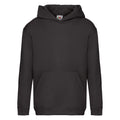 Black - Front - Fruit Of The Loom Kids Unisex Premium 70-30 Hooded Sweatshirt - Hoodie