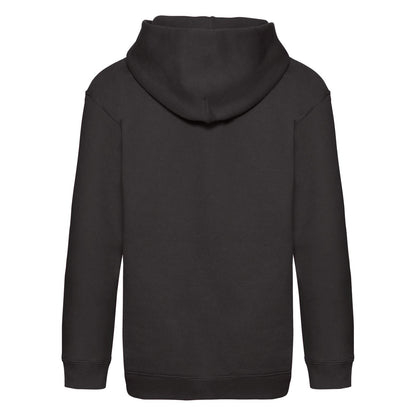 Black - Back - Fruit Of The Loom Kids Unisex Premium 70-30 Hooded Sweatshirt - Hoodie
