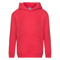 Red - Front - Fruit Of The Loom Kids Unisex Premium 70-30 Hooded Sweatshirt - Hoodie