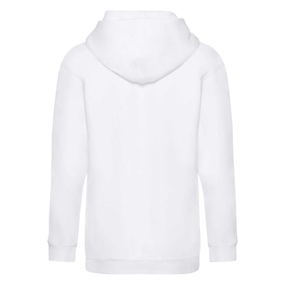 White - Side - Fruit Of The Loom Kids Unisex Premium 70-30 Hooded Sweatshirt - Hoodie