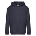 Deep Navy - Front - Fruit Of The Loom Kids Unisex Premium 70-30 Hooded Sweatshirt - Hoodie