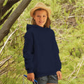 Deep Navy - Back - Fruit Of The Loom Kids Unisex Premium 70-30 Hooded Sweatshirt - Hoodie
