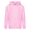 Light Pink - Front - Fruit Of The Loom Kids Unisex Premium 70-30 Hooded Sweatshirt - Hoodie