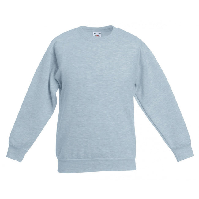 Heather Grey - Front - Fruit Of The Loom Kids Unisex Premium 70-30 Sweatshirt