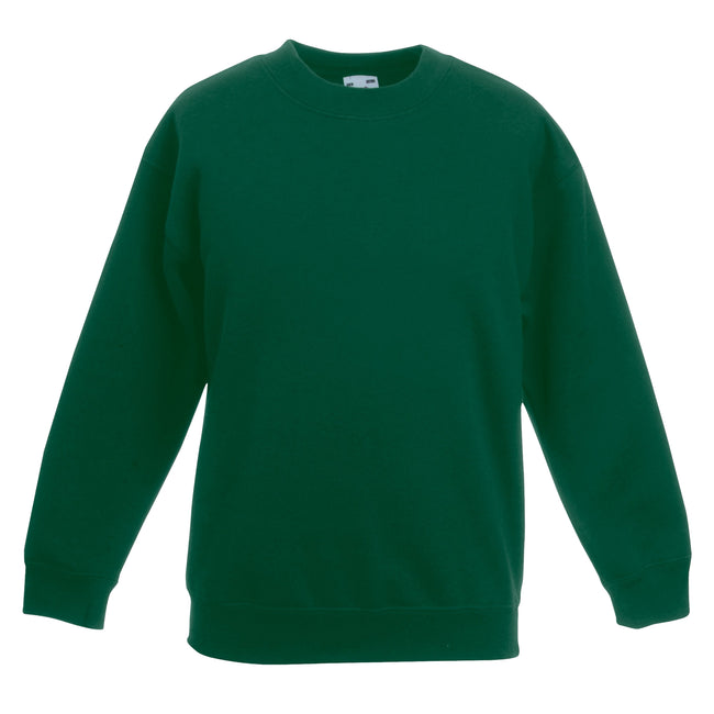 Bottle Green - Front - Fruit Of The Loom Kids Unisex Premium 70-30 Sweatshirt