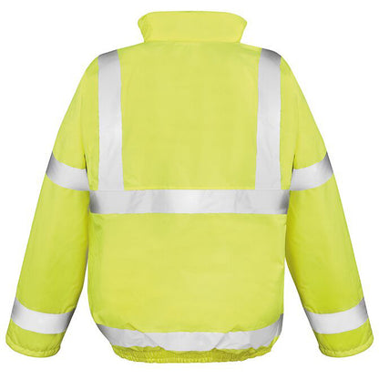 HI-Viz Yellow - Back - Result Core High-Viz Winter Blouson Jacket (Waterproof & Windproof)