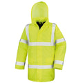 Hi-Viz Yellow - Front - Result Core High-Viz Motorway Coat (Waterproof & Windproof)