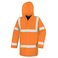 Orange - Front - Result Core High-Viz Motorway Coat (Waterproof & Windproof)