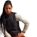 Black - Side - 2786 Womens-Ladies Padded Bodywarmer-Gilet Jacket