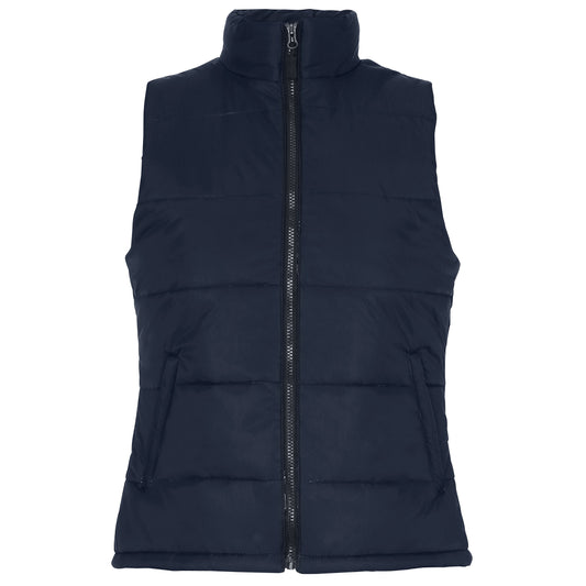 Navy - Front - 2786 Womens-Ladies Padded Bodywarmer-Gilet Jacket