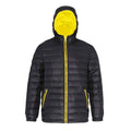 Black-Bright Yellow - Front - 2786 Mens Hooded Water & Wind Resistant Padded Jacket