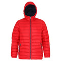 Red-Navy - Front - 2786 Mens Hooded Water & Wind Resistant Padded Jacket