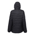 Black-Orange - Back - 2786 Womens-Ladies Hooded Water & Wind Resistant Padded Jacket