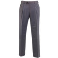 Charcoal - Front - Alexandra Mens Icona Single Pleat Formal Work Suit Trousers