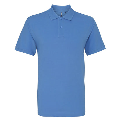 Cornflower - Front - Asquith & Fox Mens Plain Short Sleeve Polo Shirt