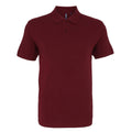 Burgundy - Front - Asquith & Fox Mens Plain Short Sleeve Polo Shirt