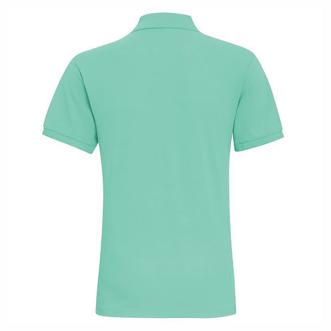 Mint - Back - Asquith & Fox Mens Plain Short Sleeve Polo Shirt
