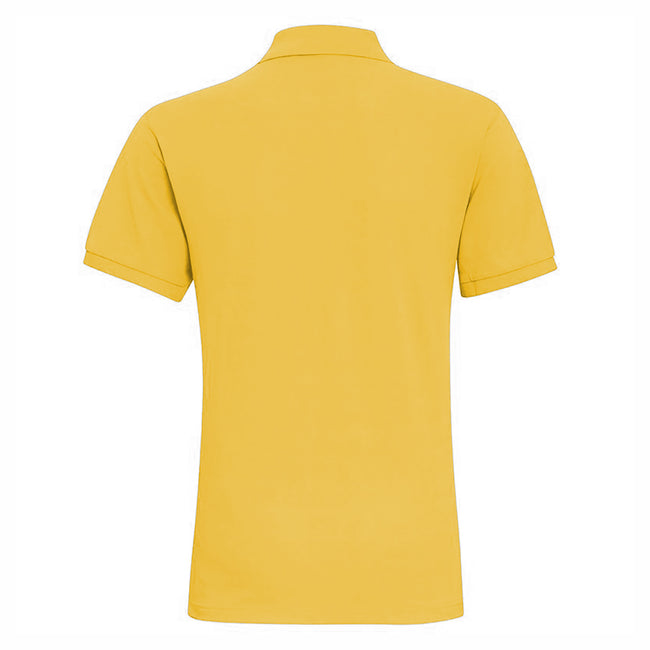 Mustard - Back - Asquith & Fox Mens Plain Short Sleeve Polo Shirt