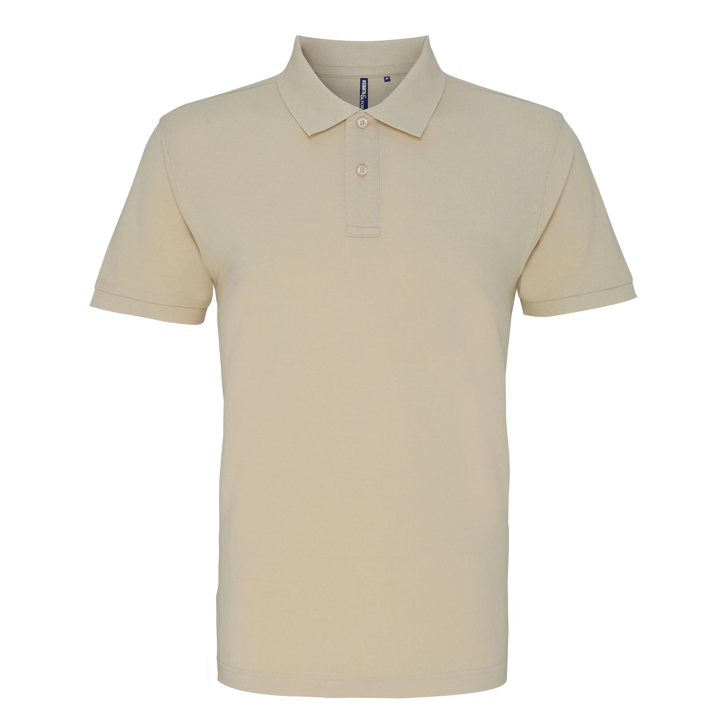 Natural - Front - Asquith & Fox Mens Plain Short Sleeve Polo Shirt