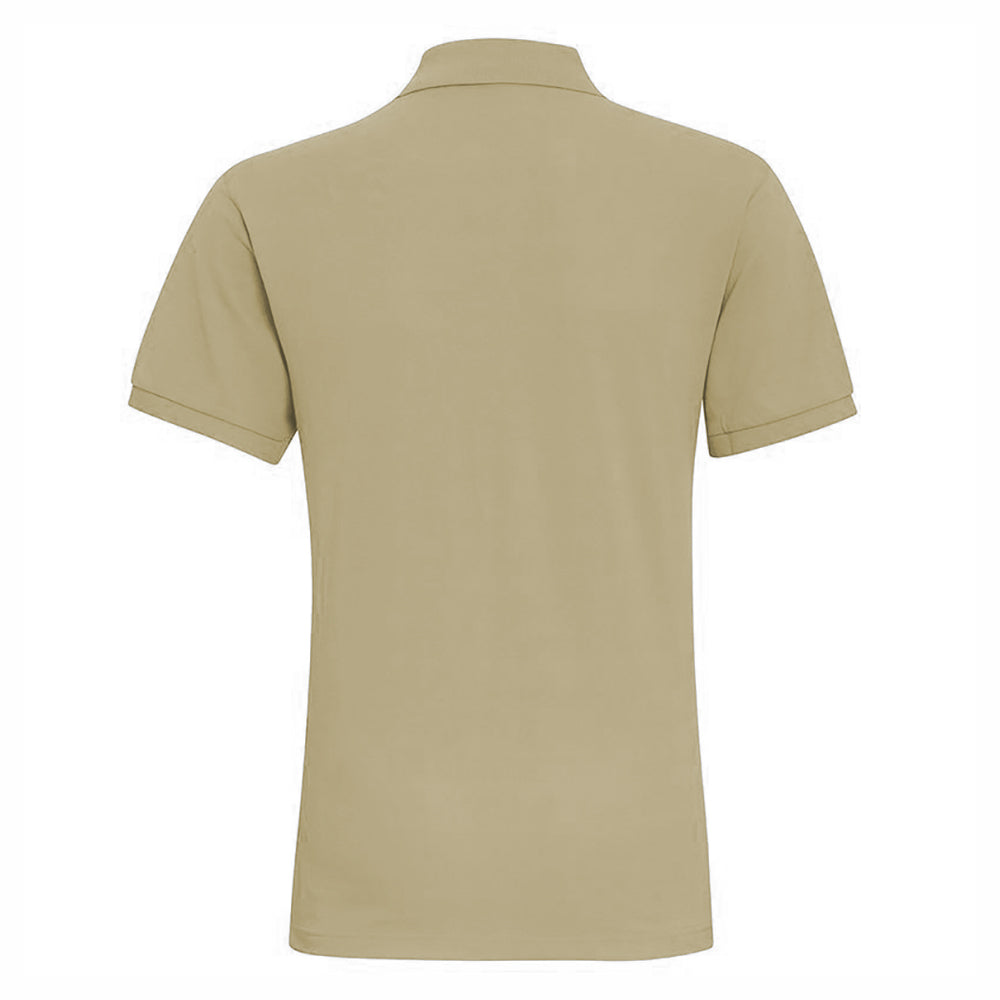 Natural - Back - Asquith & Fox Mens Plain Short Sleeve Polo Shirt