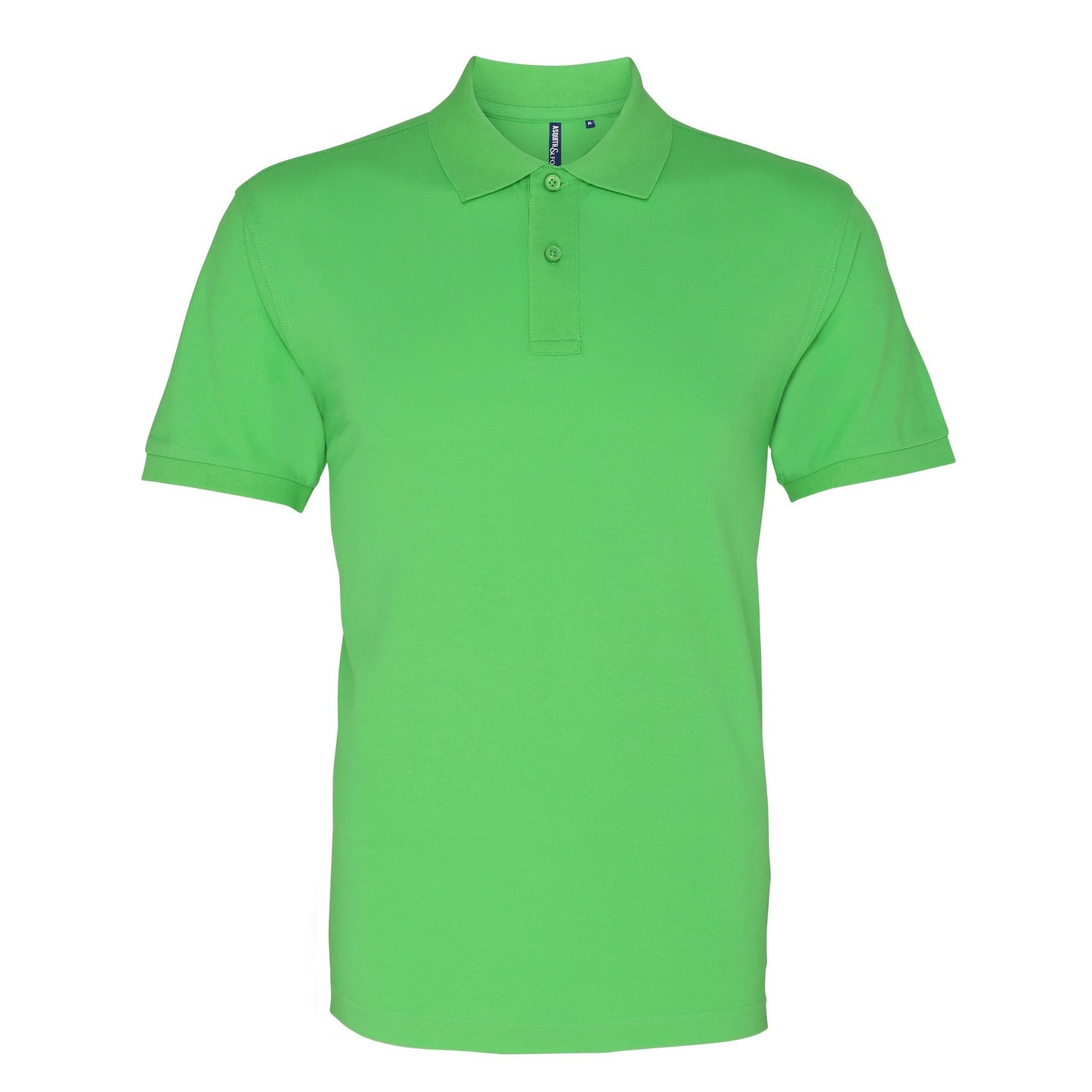 Lime - Front - Asquith & Fox Mens Plain Short Sleeve Polo Shirt