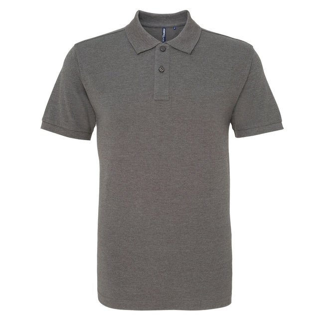 Charcoal - Front - Asquith & Fox Mens Plain Short Sleeve Polo Shirt