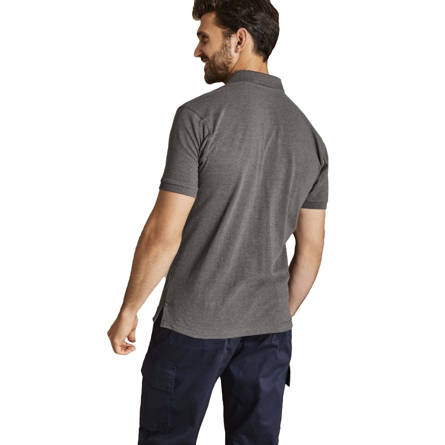 Charcoal - Side - Asquith & Fox Mens Plain Short Sleeve Polo Shirt