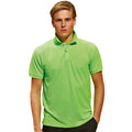 Lime - Back - Asquith & Fox Mens Plain Short Sleeve Polo Shirt