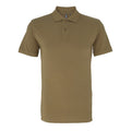 Khaki - Front - Asquith & Fox Mens Plain Short Sleeve Polo Shirt