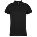 Black - Front - Asquith & Fox Womens-Ladies Plain Short Sleeve Polo Shirt