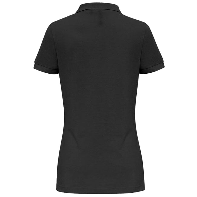 Black - Back - Asquith & Fox Womens-Ladies Plain Short Sleeve Polo Shirt