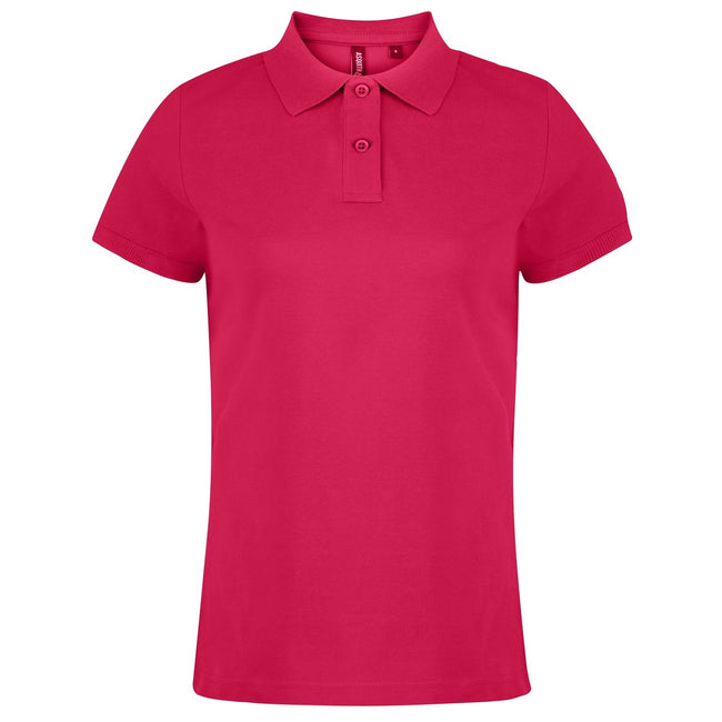 Hot Pink - Front - Asquith & Fox Womens-Ladies Plain Short Sleeve Polo Shirt