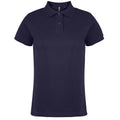 Navy - Front - Asquith & Fox Womens-Ladies Plain Short Sleeve Polo Shirt