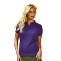 Purple - Back - Asquith & Fox Womens-Ladies Plain Short Sleeve Polo Shirt