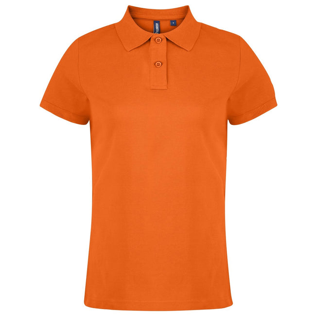 Orange - Front - Asquith & Fox Womens-Ladies Plain Short Sleeve Polo Shirt