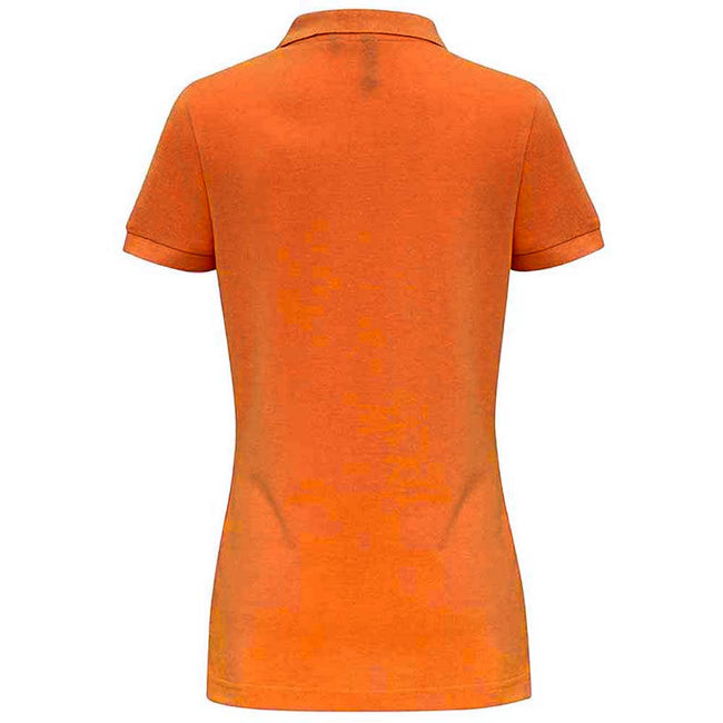 Orange - Back - Asquith & Fox Womens-Ladies Plain Short Sleeve Polo Shirt