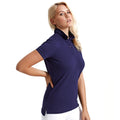 Navy - Back - Asquith & Fox Womens-Ladies Plain Short Sleeve Polo Shirt