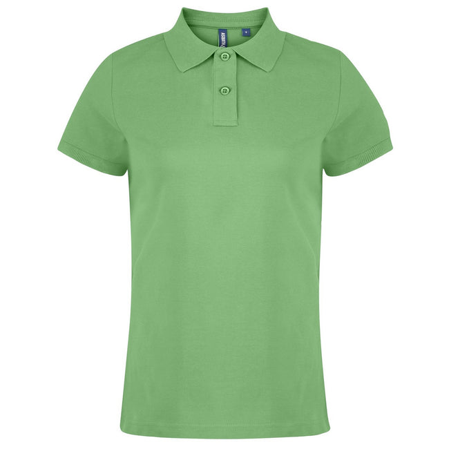 Lime - Front - Asquith & Fox Womens-Ladies Plain Short Sleeve Polo Shirt
