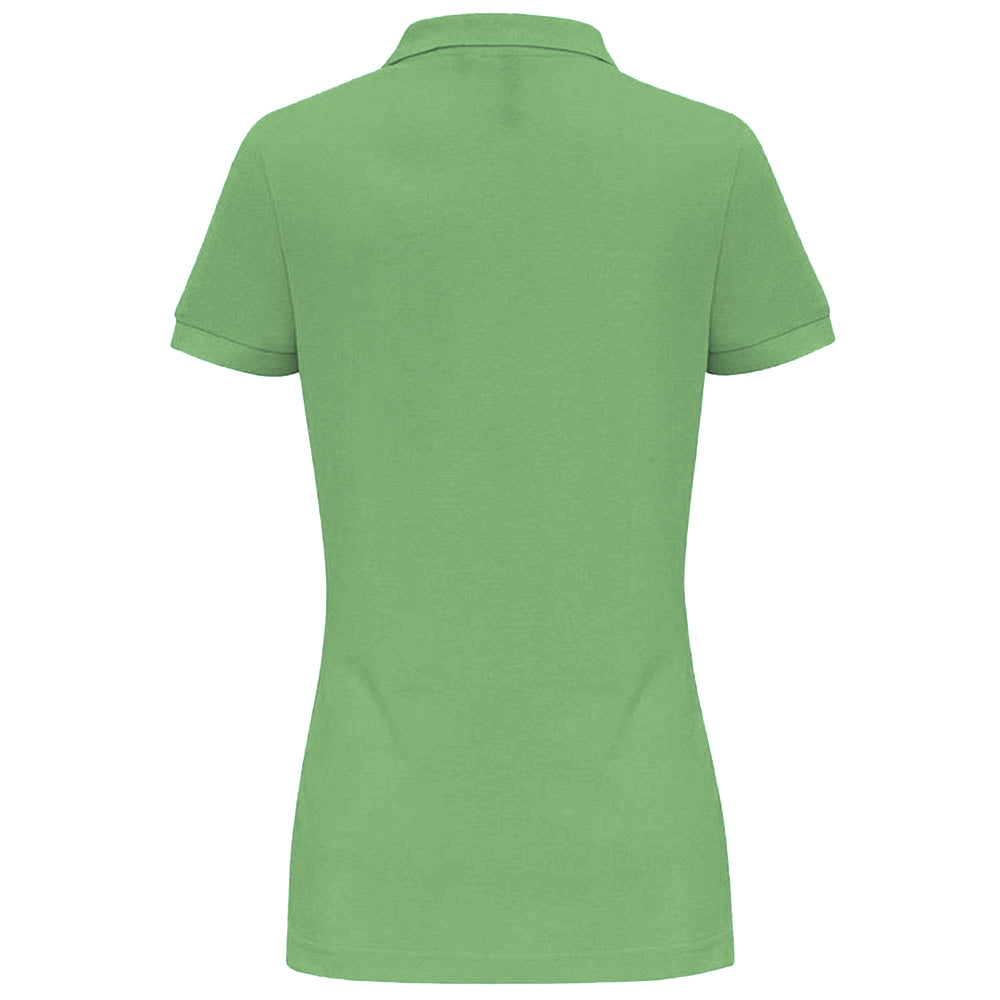 Lime - Back - Asquith & Fox Womens-Ladies Plain Short Sleeve Polo Shirt