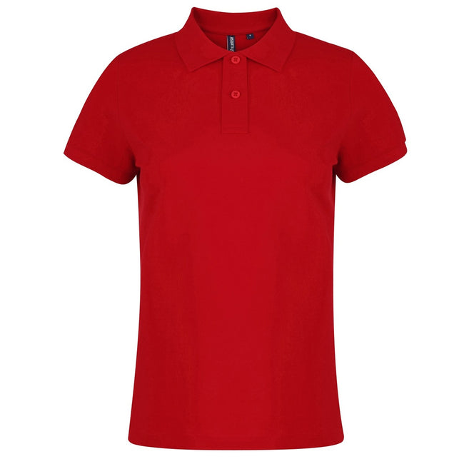 Red - Front - Asquith & Fox Womens-Ladies Plain Short Sleeve Polo Shirt