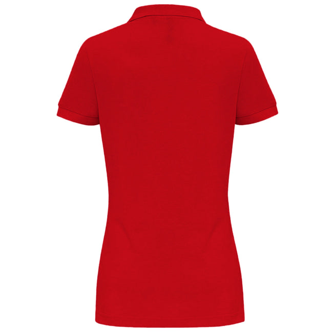 Red - Back - Asquith & Fox Womens-Ladies Plain Short Sleeve Polo Shirt