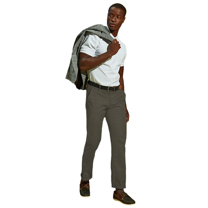 Slate - Side - Asquith & Fox Mens Classic Casual Chinos-Trousers